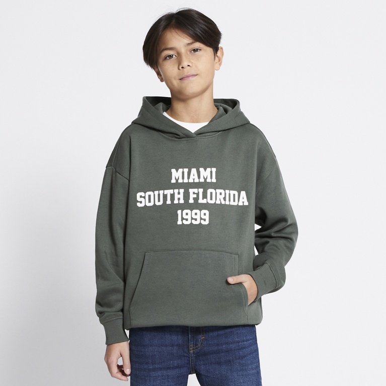 Printed hoodie "Jordon" Dark green 2